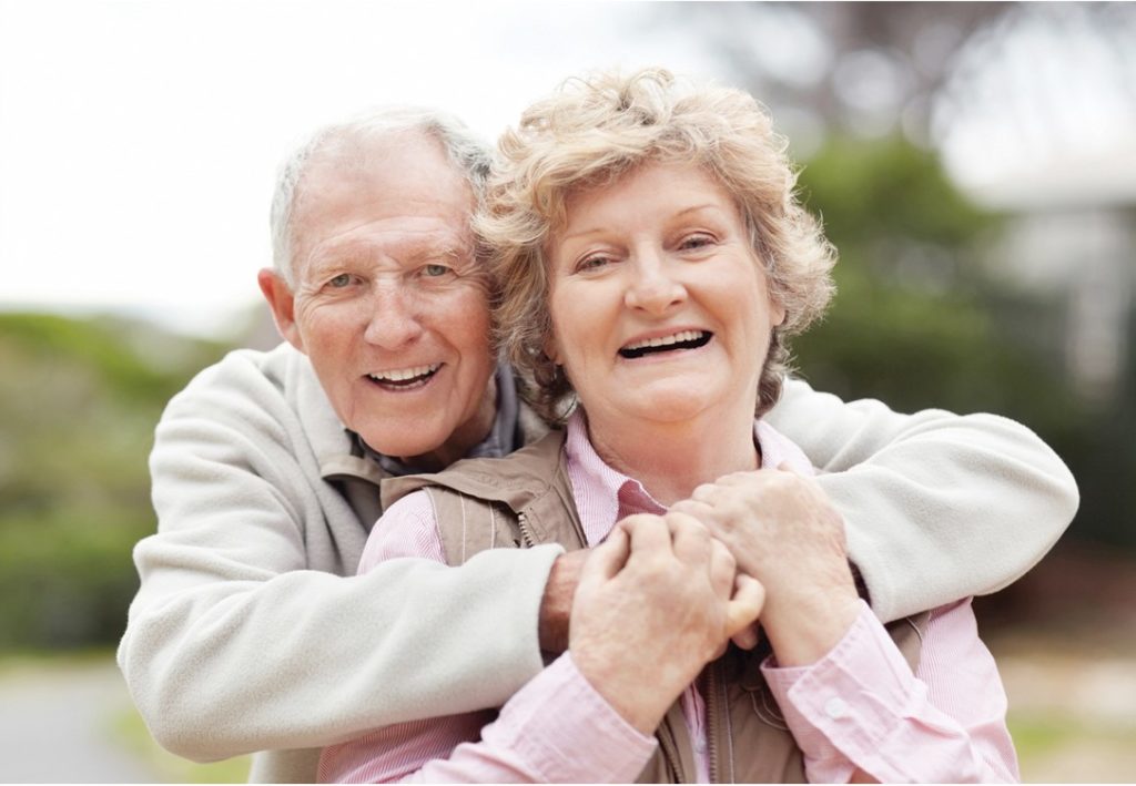 speech therapy elderly hugging couple